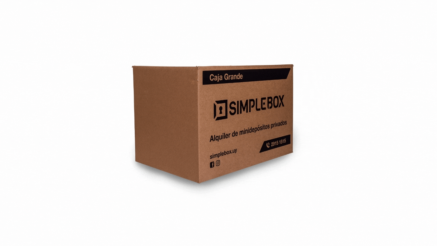 Animación que muestra una caja grande para mudanzas de SimpleBox